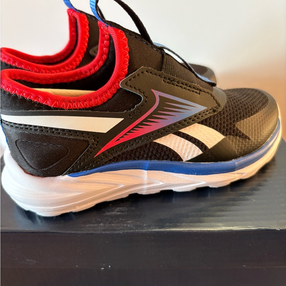 Reebok Kids Black Sneakers with Red and Blue Accents